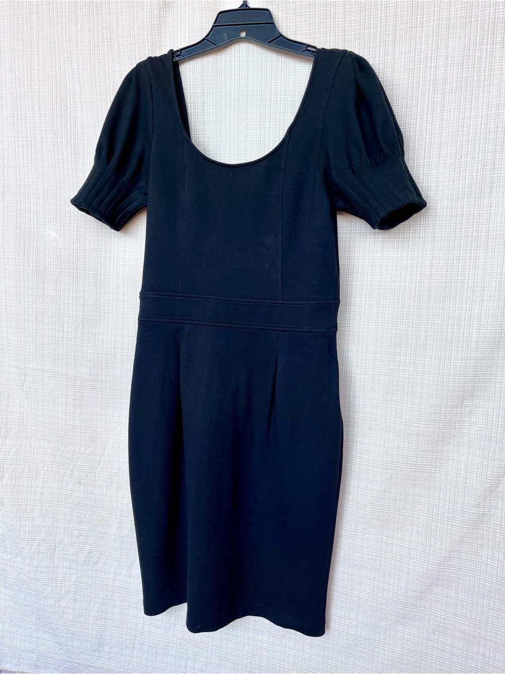 Club Monaco Black Scoop Neck Knit Dress LBD Body Con